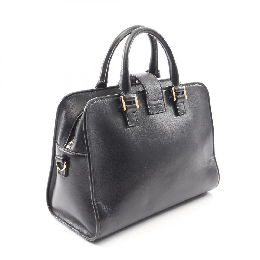 Saint Laurent Paris YSL Baby Monogram Cabas Handbag Leather Black